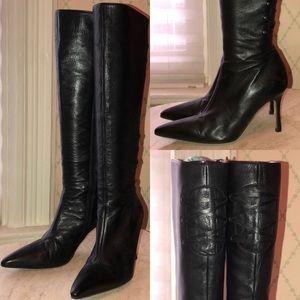 Manolo Blahnik Leather Knee Boots | Size 6 or 6.5